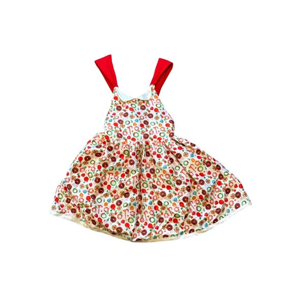 NWT Pleiades Holiday Dress Candy Print With Red Straps & Bow Sz 6 - Picture 1 of 8